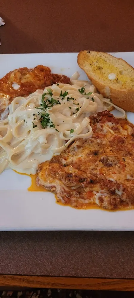Trio-Fettucini Lasagna and Chicken Parm